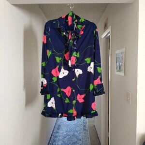 Vintage mini dress with fabric belt L